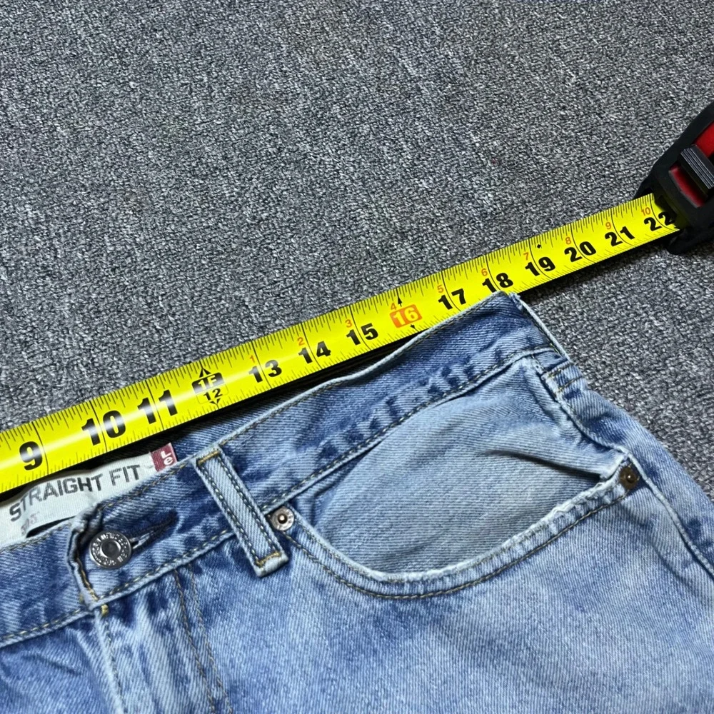 Levi's 505 Straight Fit Jeans 34x30 Light Wash Blue Distressed Denim Mens